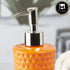 Ceramic Soap Dispenser for handwash for Bathroom, Orange, (Set of 1) (8043)