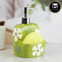 Kookee Ceramic Soap Dispenser with Stylish Refillable Pump Bottle for Bathroom Handwash & Kitchen Wash Basin, Perfect for Hand Soap, Lotion, and more, Green,