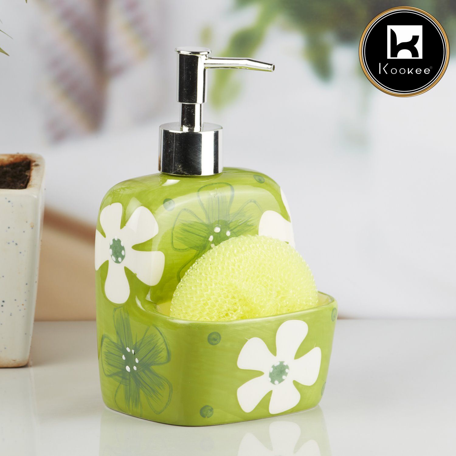 Ceramic Soap Dispenser for handwash for Bathroom, Multicolor (Set of 4) (10222)