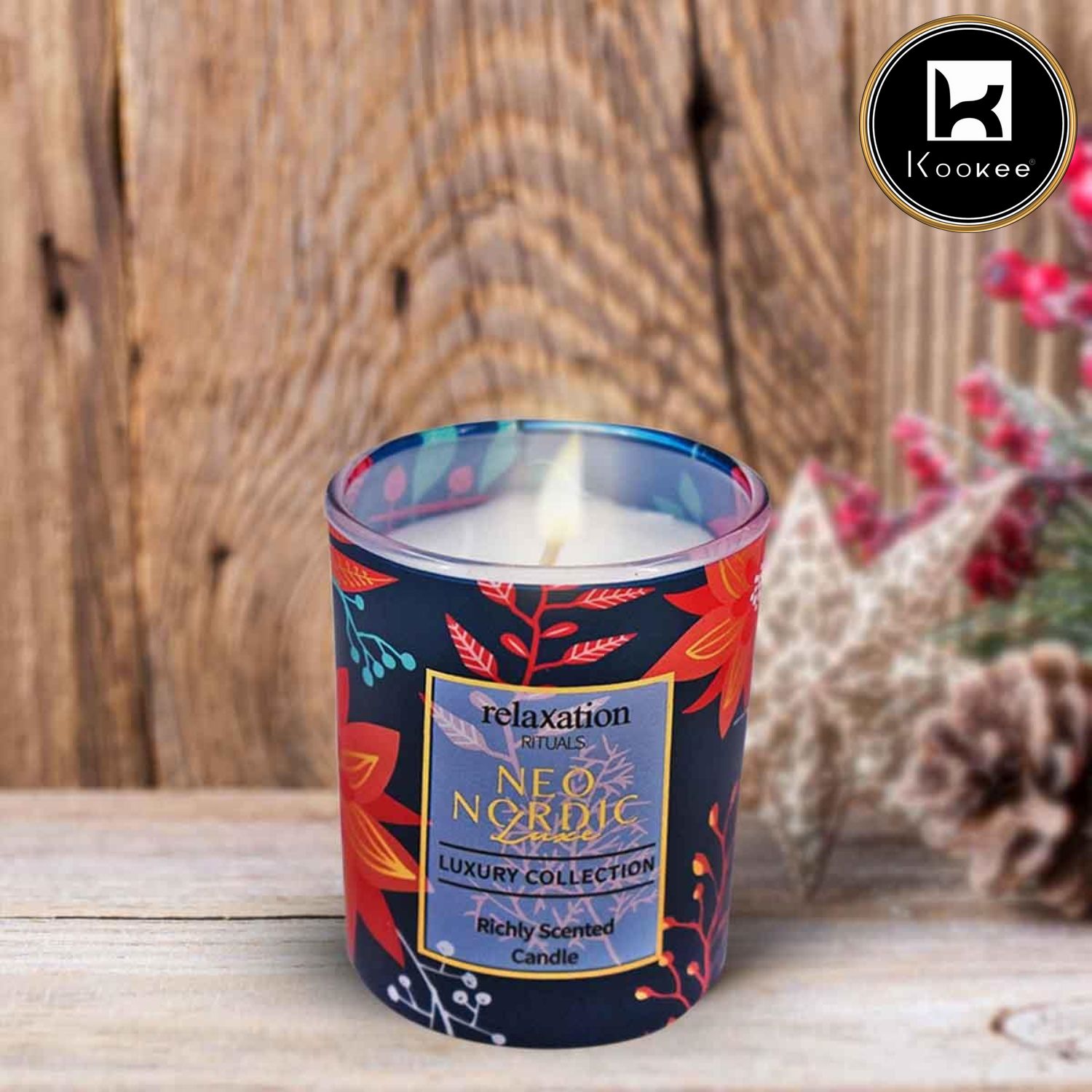 Kookee Soy Wax Scented Candle in Glass Jar (15H Burn Time) (AXW2043-B)