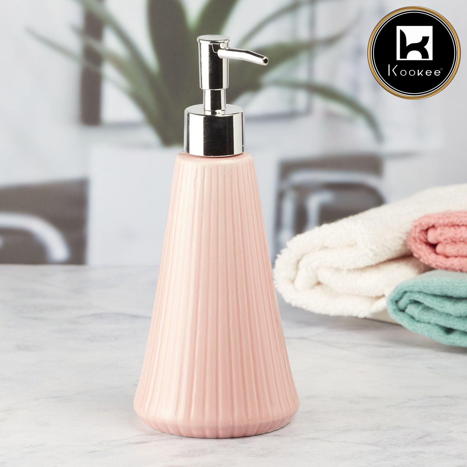 Ceramic Soap Dispenser for handwash for Bathroom, Yellow (Set of 1) (6039)