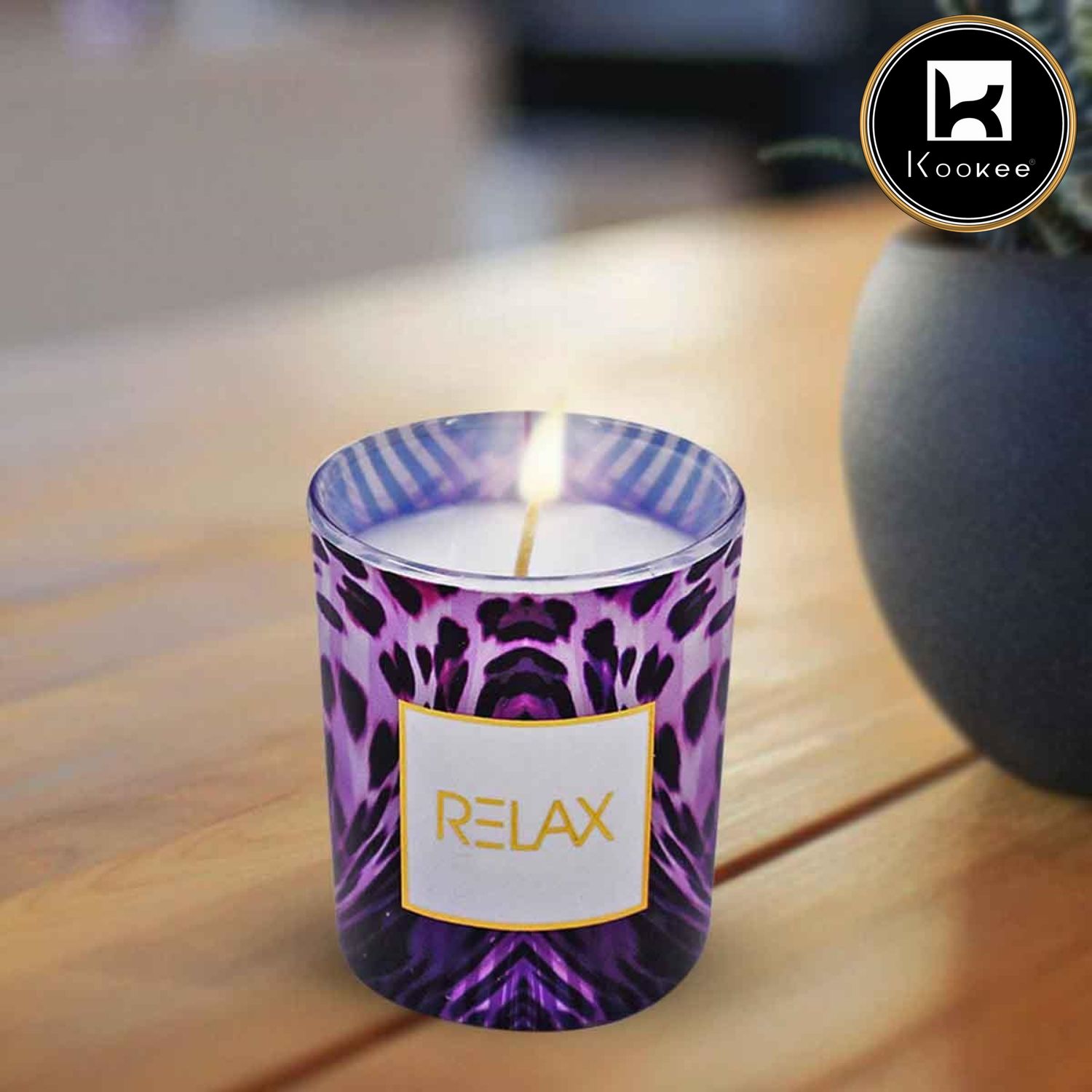 Kookee Soy Wax Scented Candle in Glass Jar (15H Burn Time) (AXW2050-C)