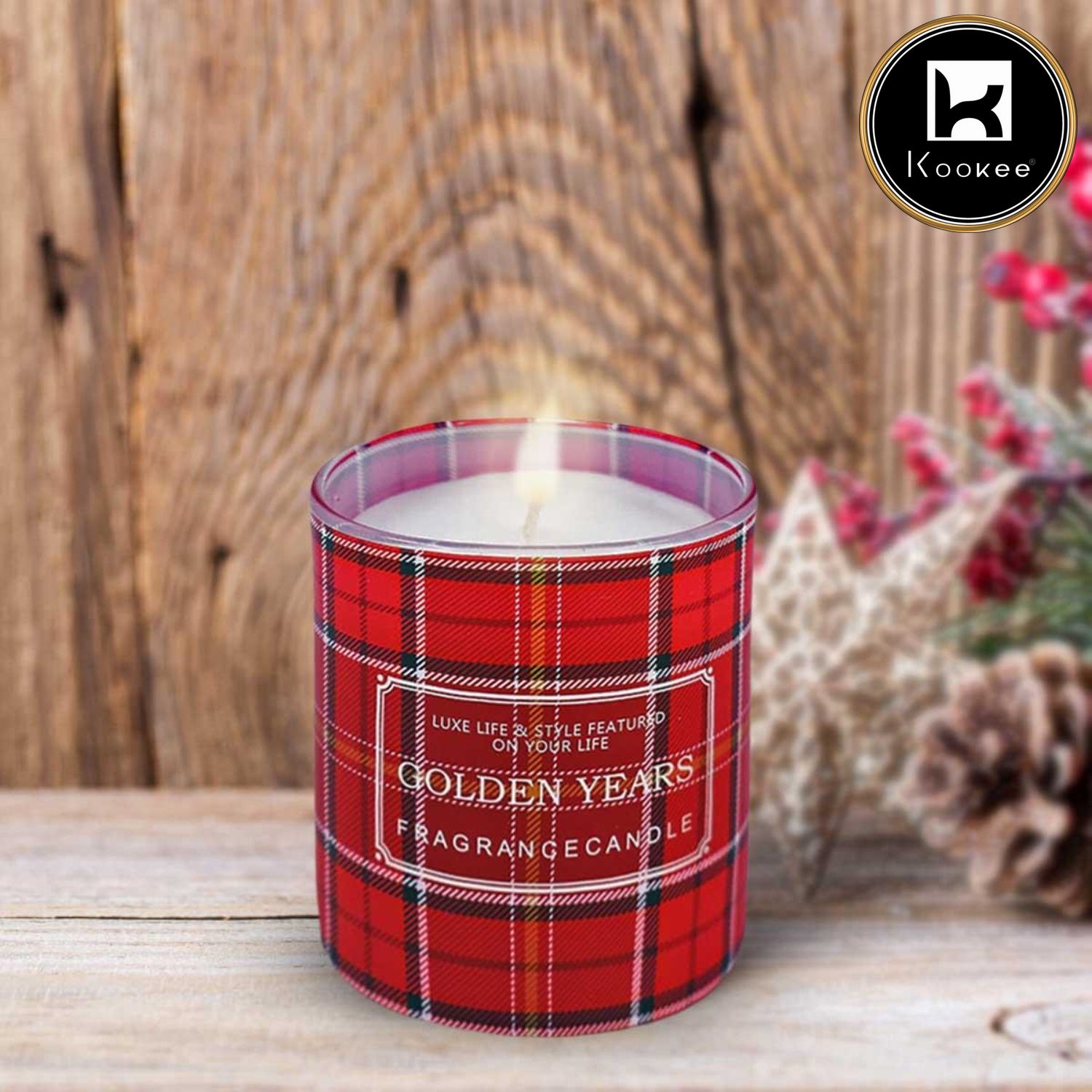 Kookee Soy Wax Candle in Glass Jar (40H Burn Time) (AXW3007-B)