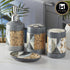 Ceramic Bathroom Set of 4 with Soap Dispenser (8114)
