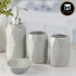 Kookee Ceramic Bathroom Accessories Set of 4, Modern Bath Set with Liquid handwash Soap Dispenser and Toothbrush holder, Luxury Gift Accessory for Home, Grey