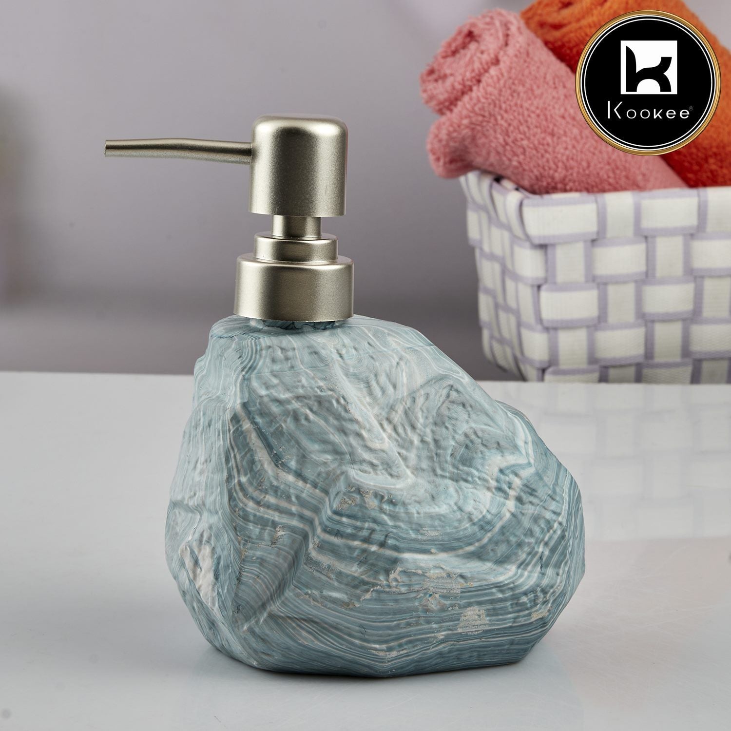 Ceramic Soap Dispenser for handwash for Bathroom, Stone (Set of 1) (8156)