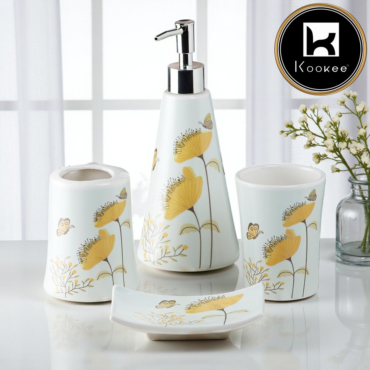 Kookee Ceramic Bathroom Sets, Multi, ART08172