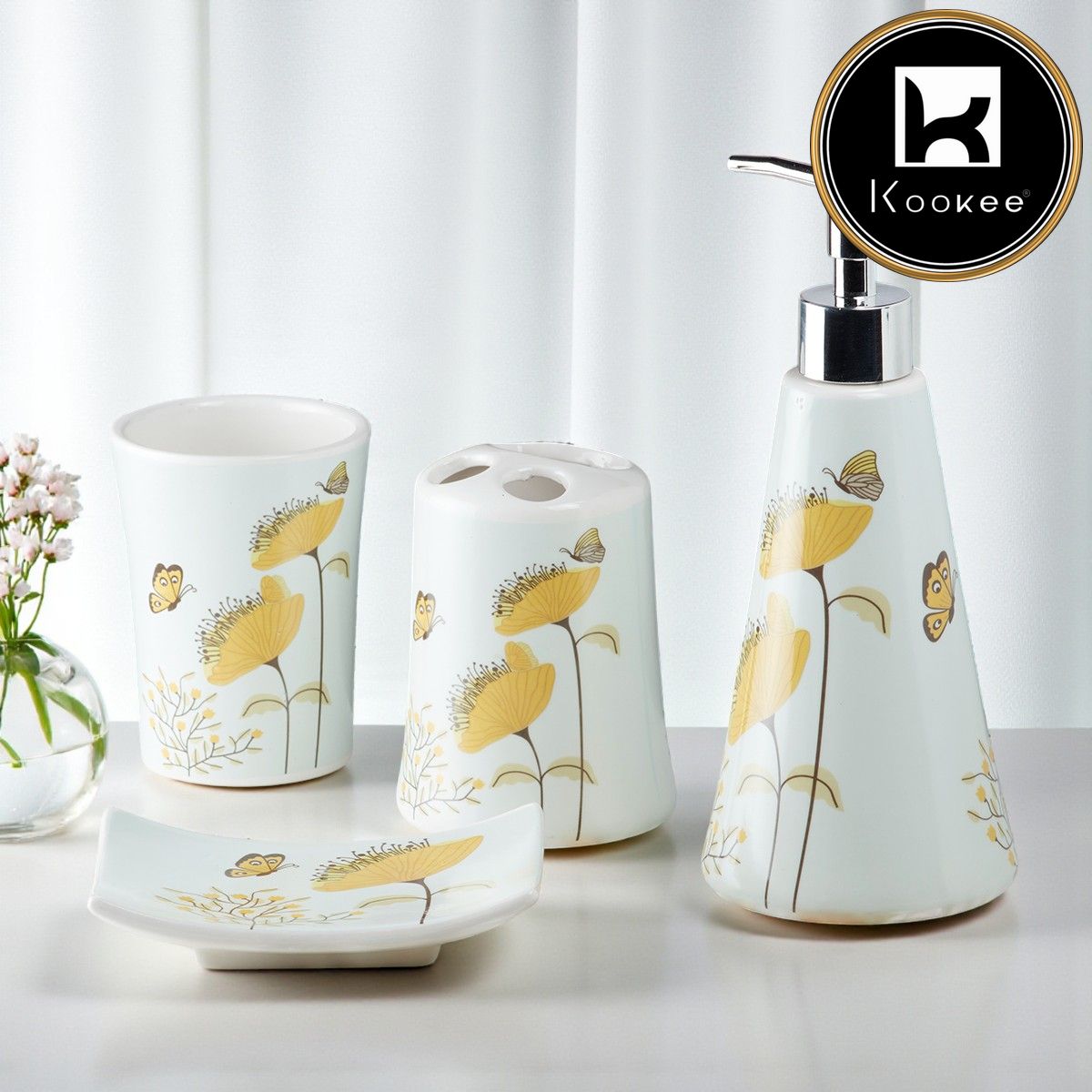Kookee Ceramic Bathroom Sets, Multi, ART08172
