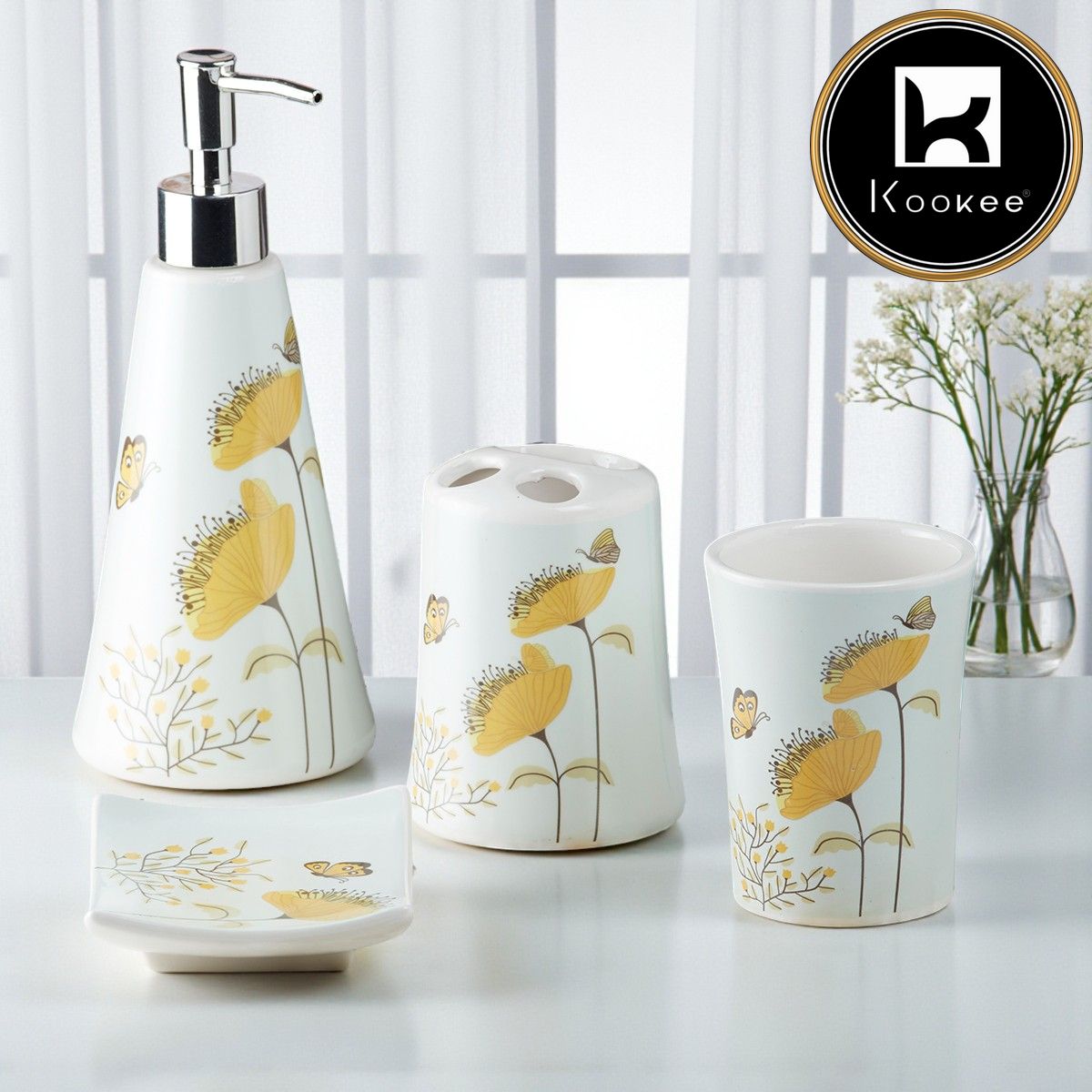 Kookee Ceramic Bathroom Sets, Multi, ART08172