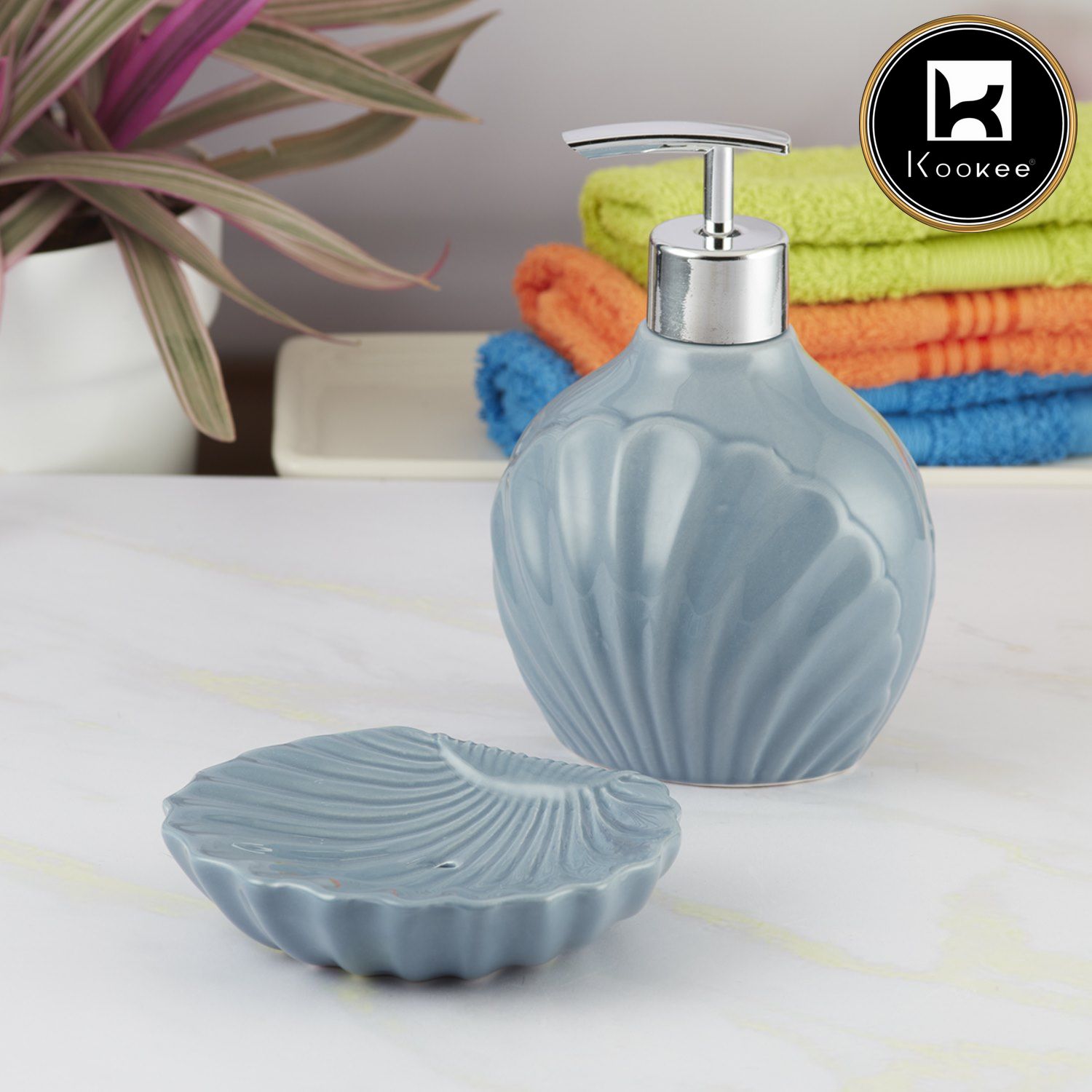 Kookee Ceramic Bathroom Sets, Blue, ART08180