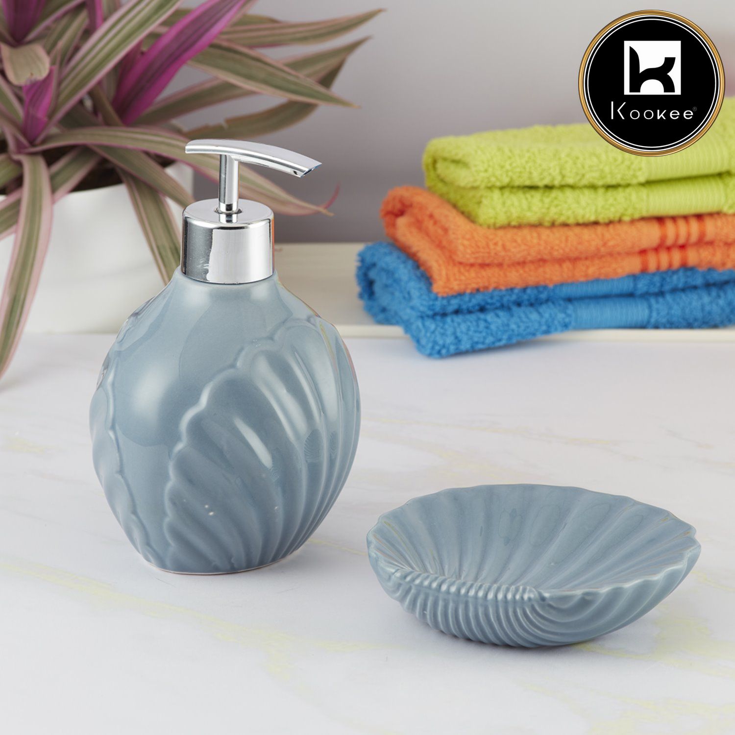Kookee Ceramic Bathroom Sets, Blue, ART08180