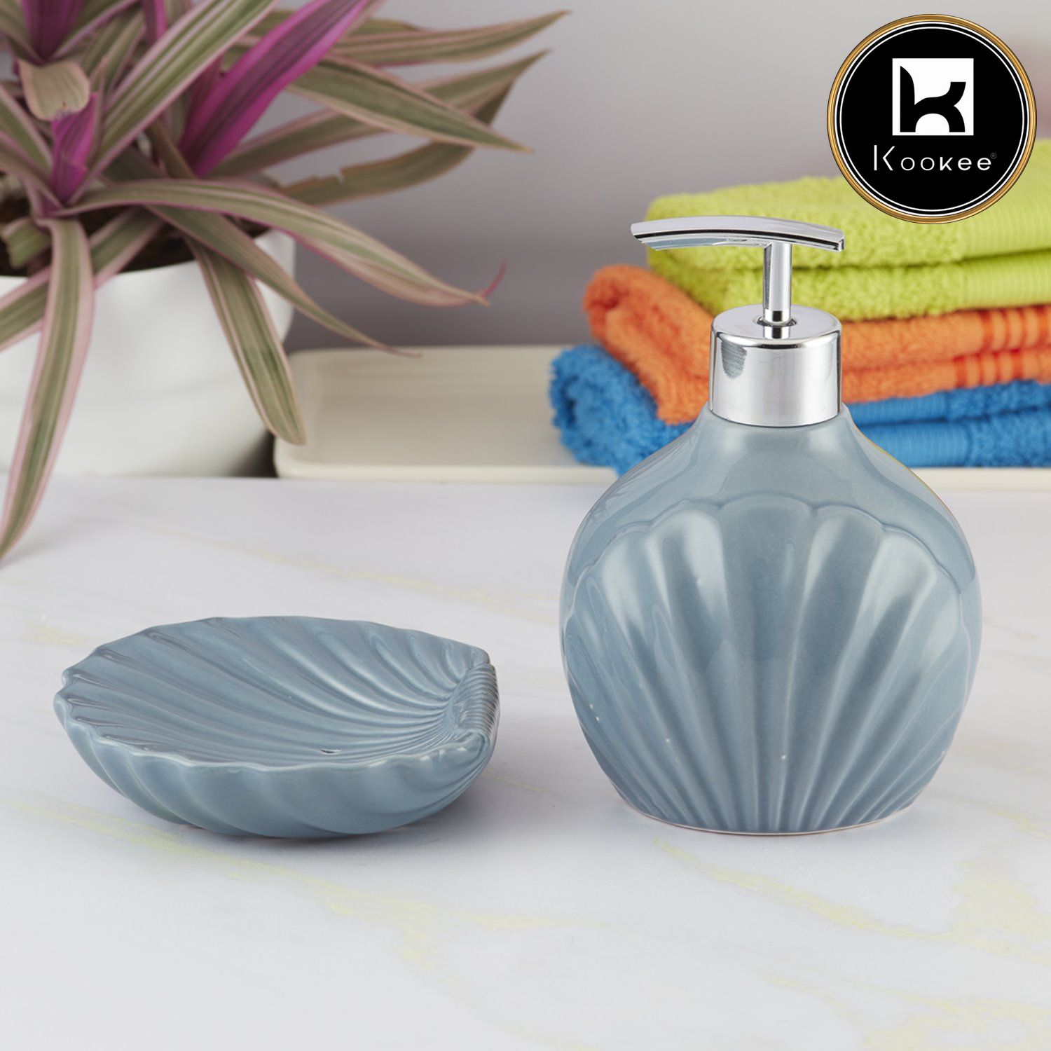 Kookee Ceramic Bathroom Sets, Blue, ART08180