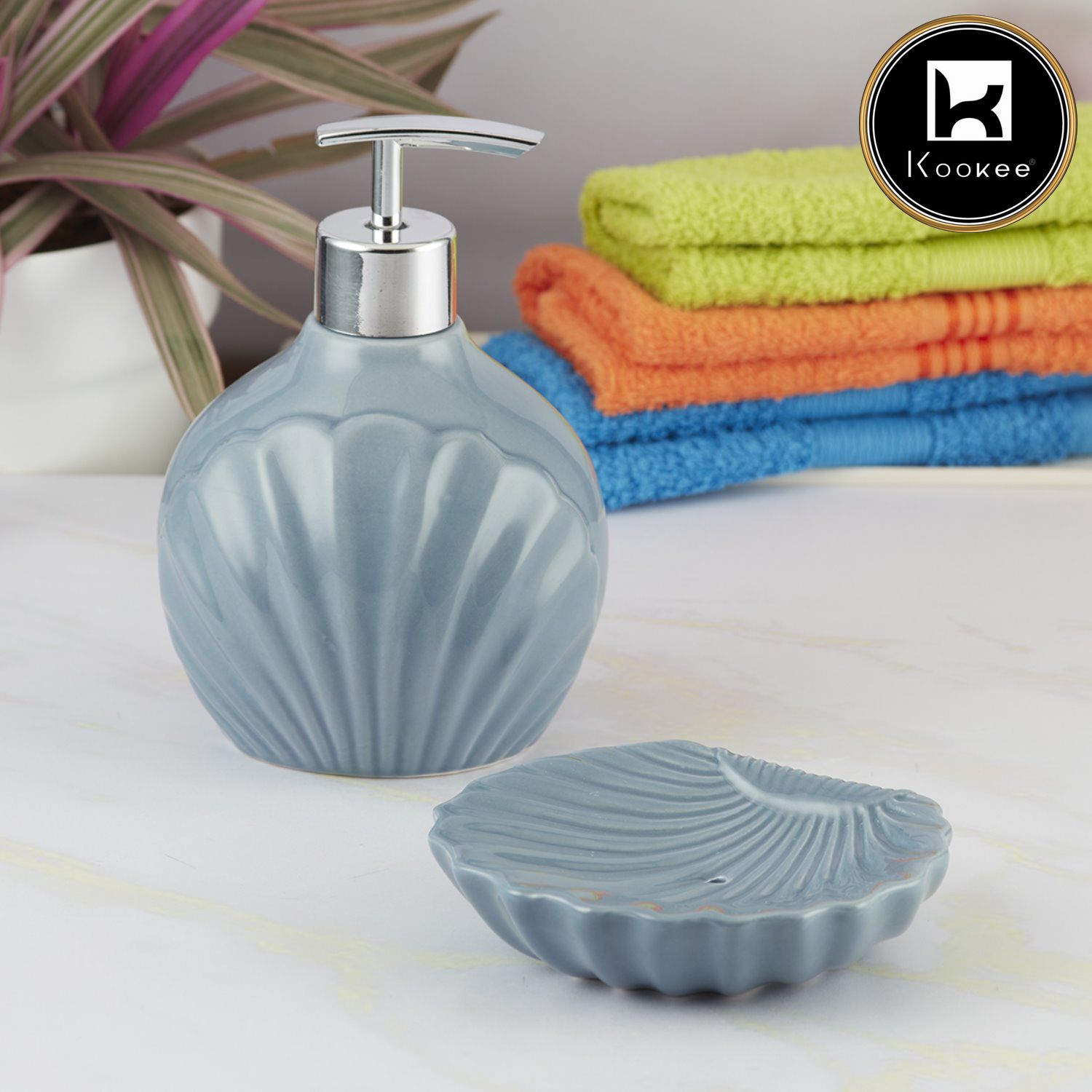 Kookee Ceramic Bathroom Sets, Blue, ART08180