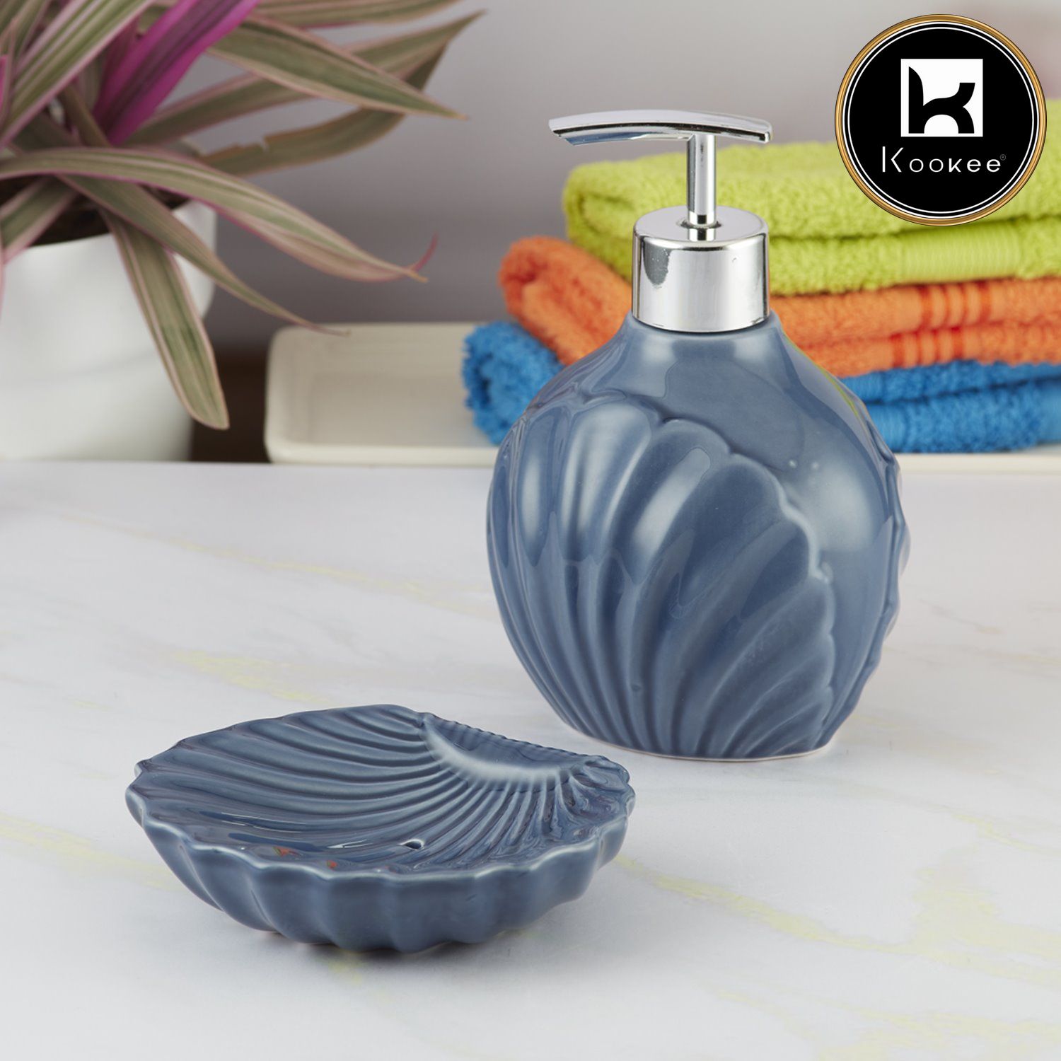 Kookee Ceramic Bathroom Sets, Blue, ART08182