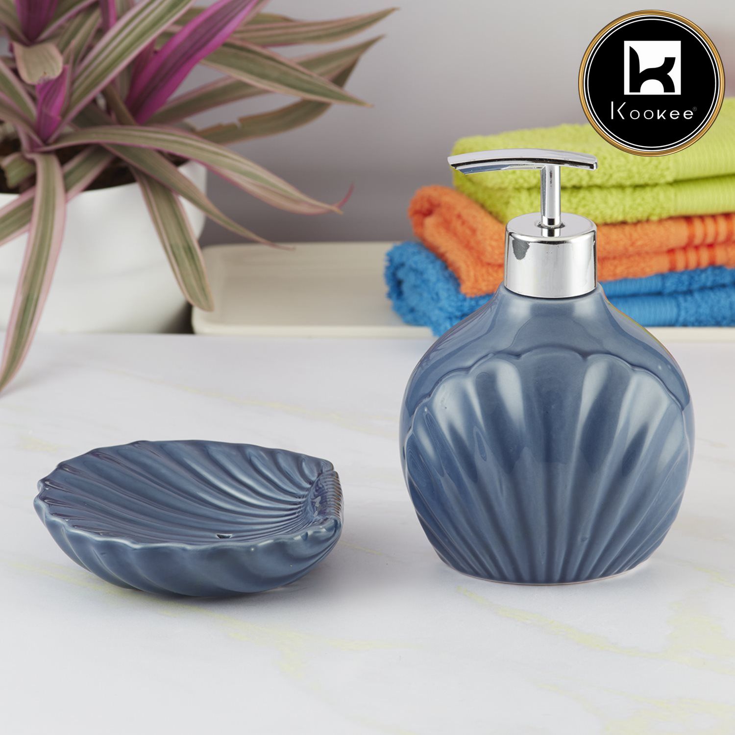 Kookee Ceramic Bathroom Sets, Blue, ART08182