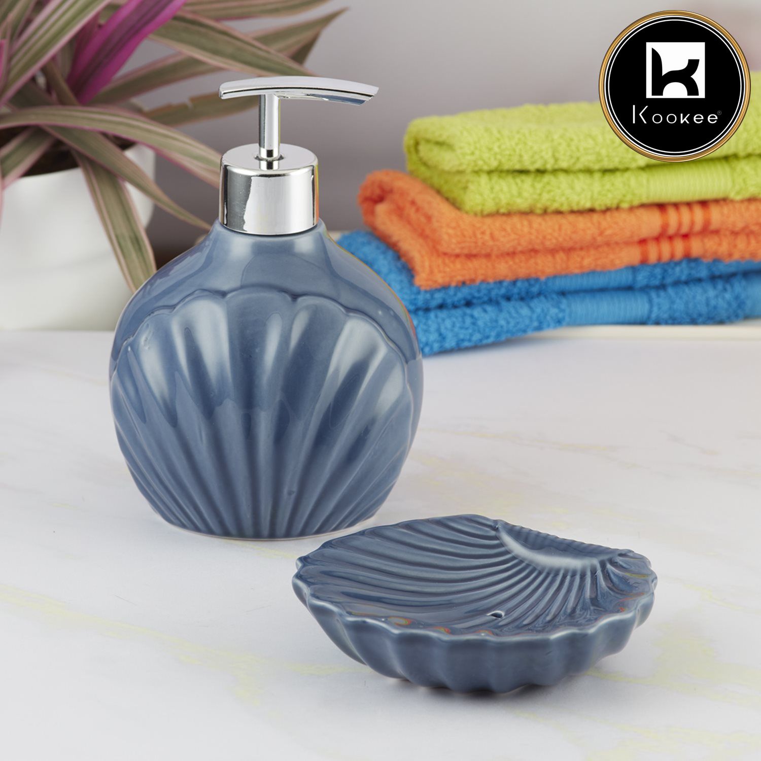 Kookee Ceramic Bathroom Sets, Blue, ART08182