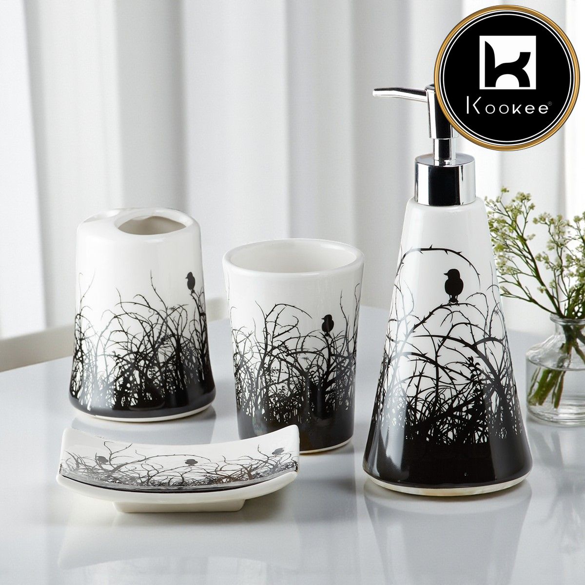 Kookee Ceramic Bathroom Sets, Multi, ART08183