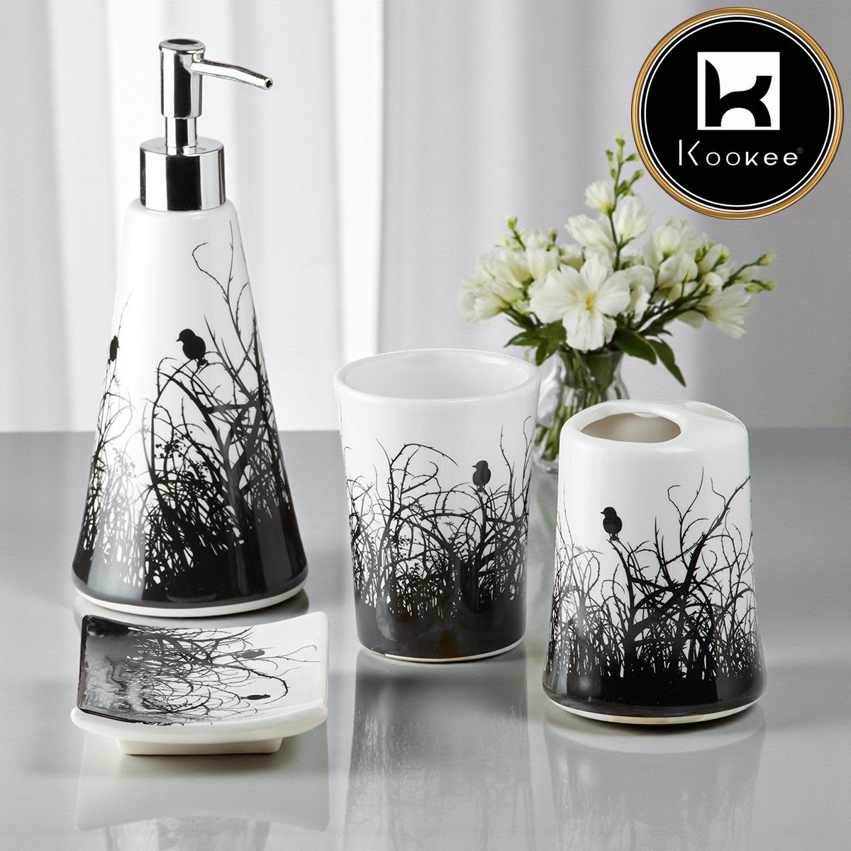 Kookee Ceramic Bathroom Sets, Multi, ART08183