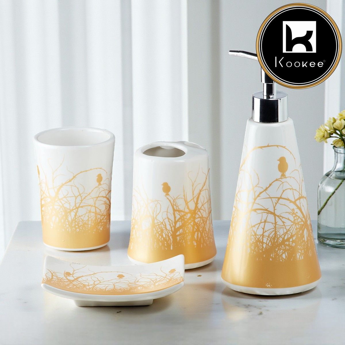 Kookee Ceramic Bathroom Sets, Multi, ART08188