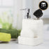 Kookee Ceramic Soap Dispenser with Stylish Refillable Pump Bottle for Bathroom Handwash & Kitchen Wash Basin, Perfect for Hand Soap, Lotion, and more, White,