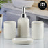 Ceramic Bathroom Set of 4 with Soap Dispenser (8229)