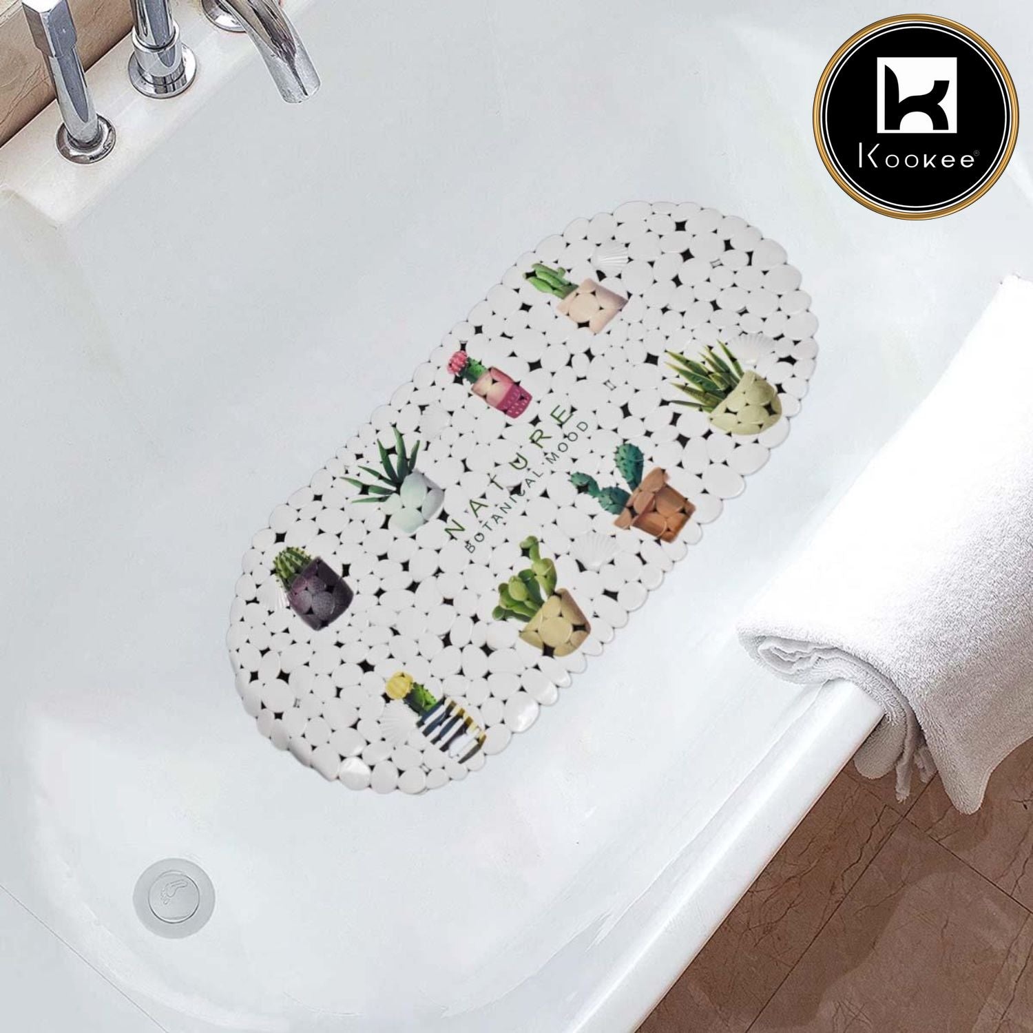 PVC Bath Mat Non-Slip Pebble Bathtub Mat L=69cm x W=35cm (1108603)