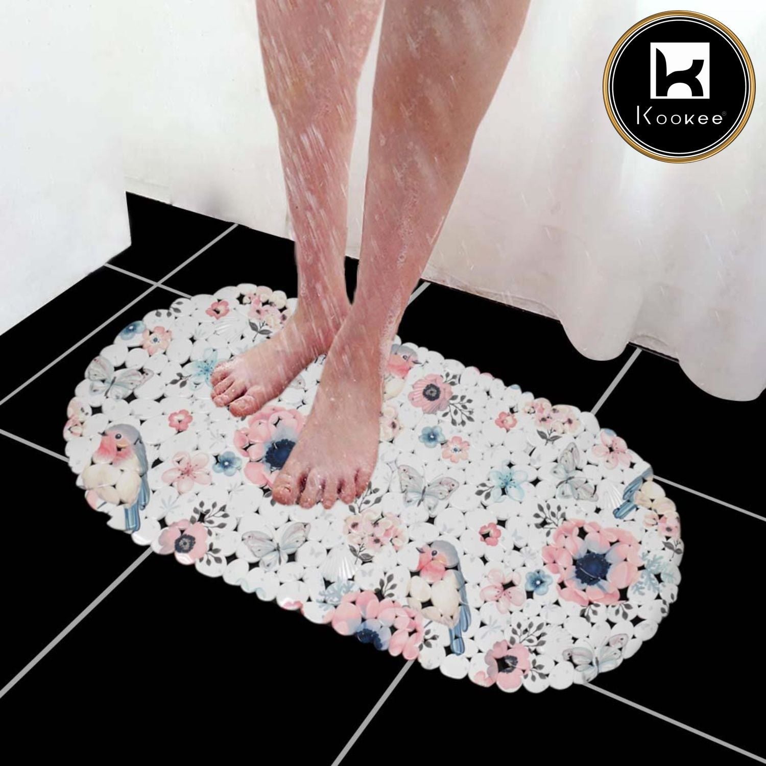 PVC Bath Mat Non-Slip Pebble Bathtub Mat L=69cm x W=35cm (15-4935)