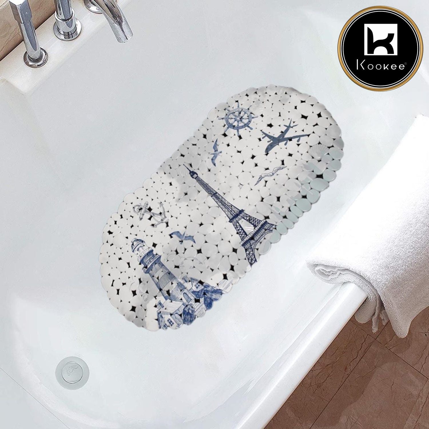 PVC Bath Mat Non-Slip Pebble Bathtub Mat L=69cm x W=35cm (35-4935)