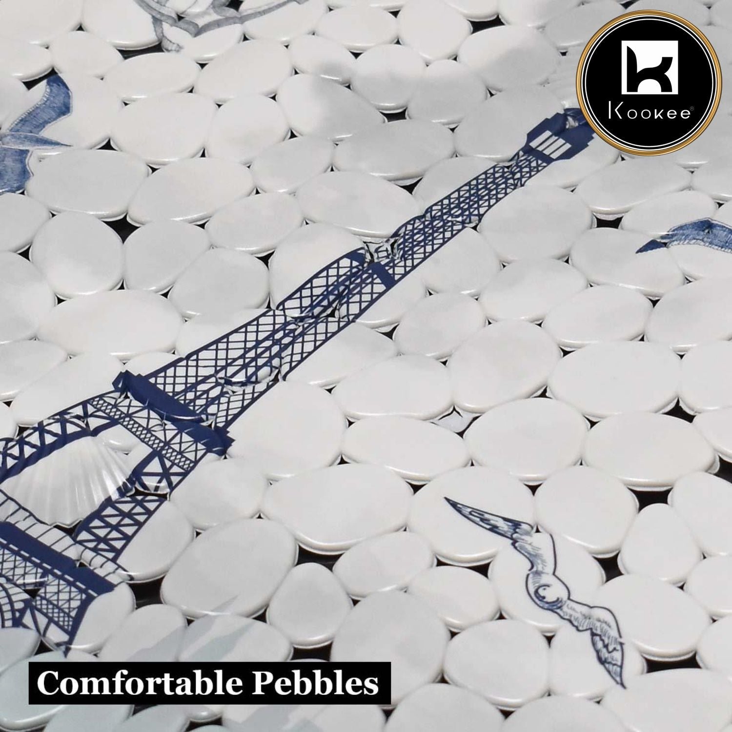 PVC Bath Mat Non-Slip Pebble Bathtub Mat L=69cm x W=35cm (35-4935)