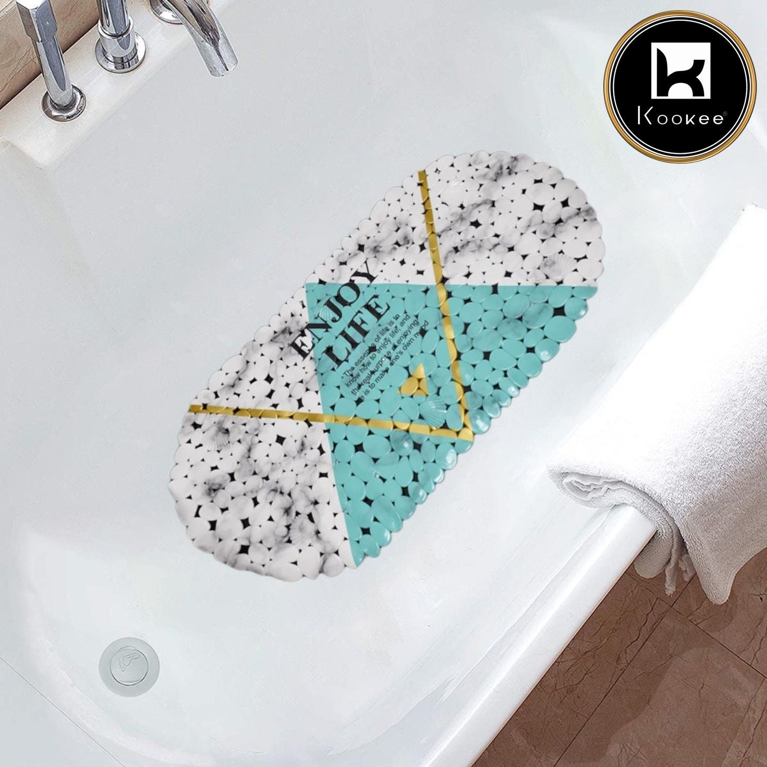 PVC Bath Mat Non-Slip Pebble Bathtub Mat L=69cm x W=35cm (41-4935)