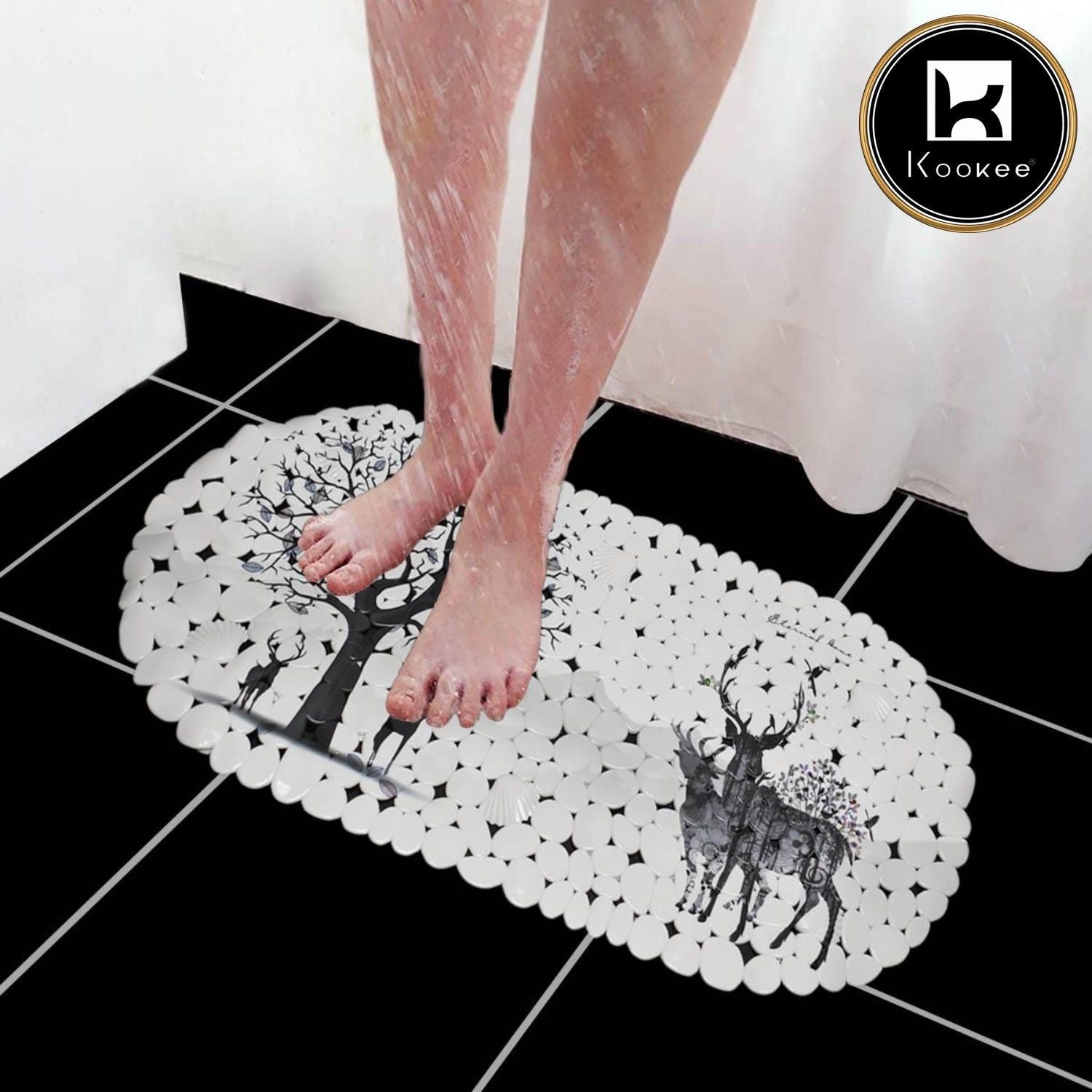 PVC Bath Mat Non-Slip Pebble Bathtub Mat L=69cm x W=35cm (71-4935)