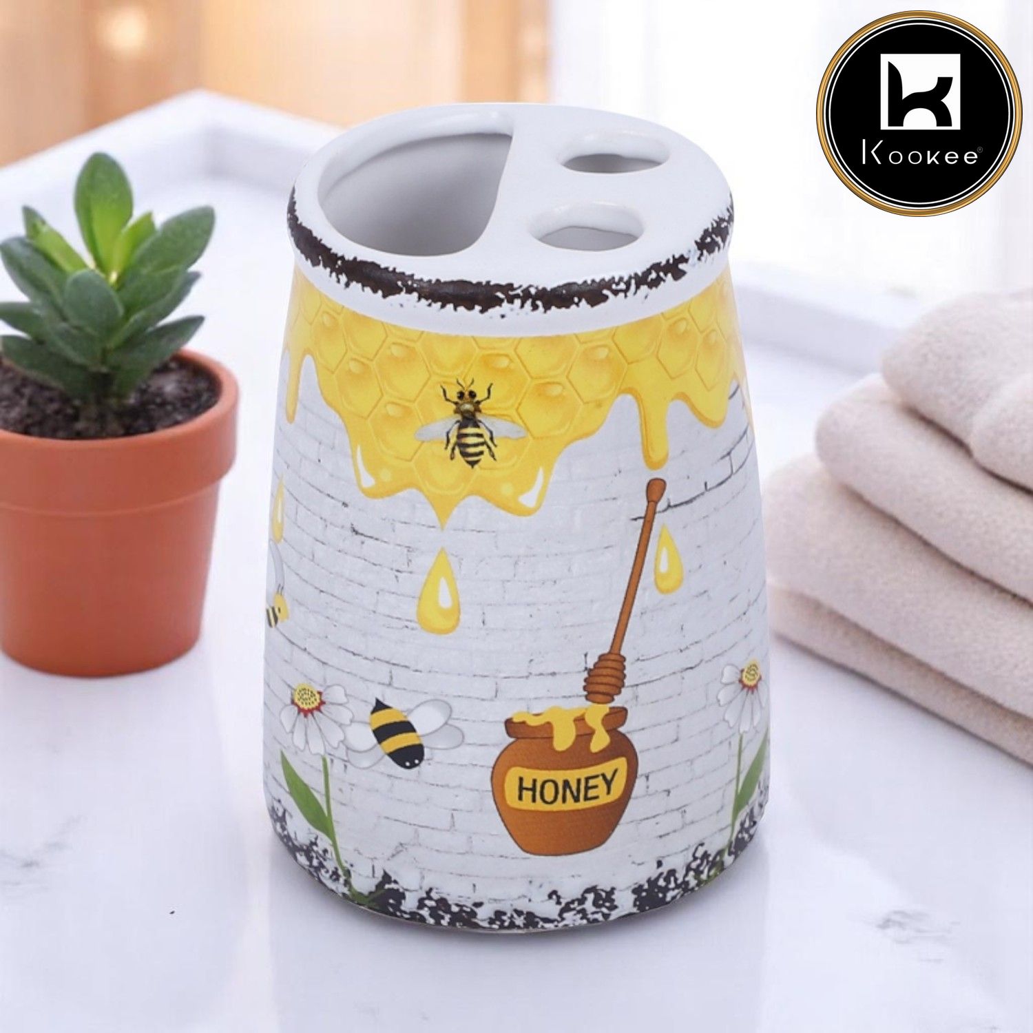 Kookee Ceramic Toothbrush Holders, 1 piece (ART08292-TH)