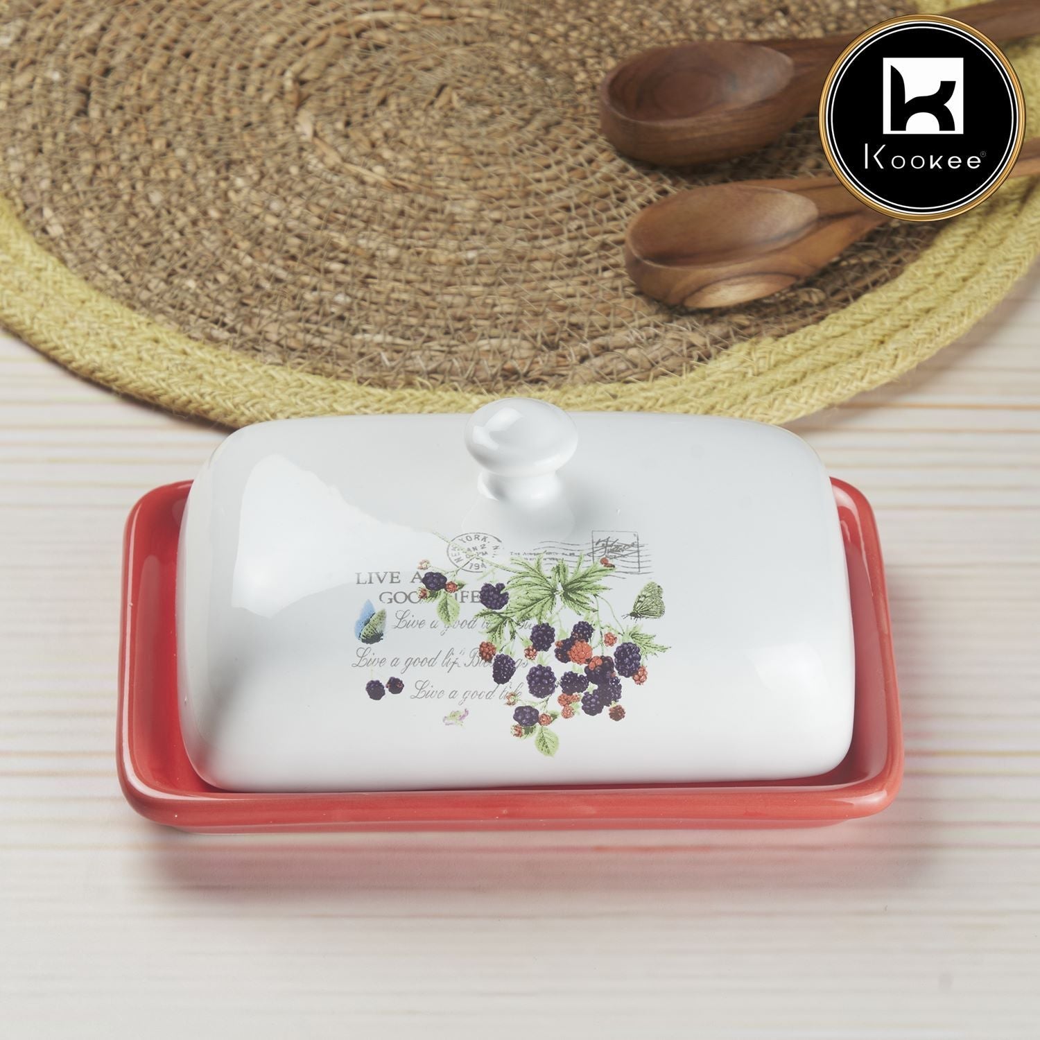 Ceramic Butter Dish Tray with Lid with 250g (8355)