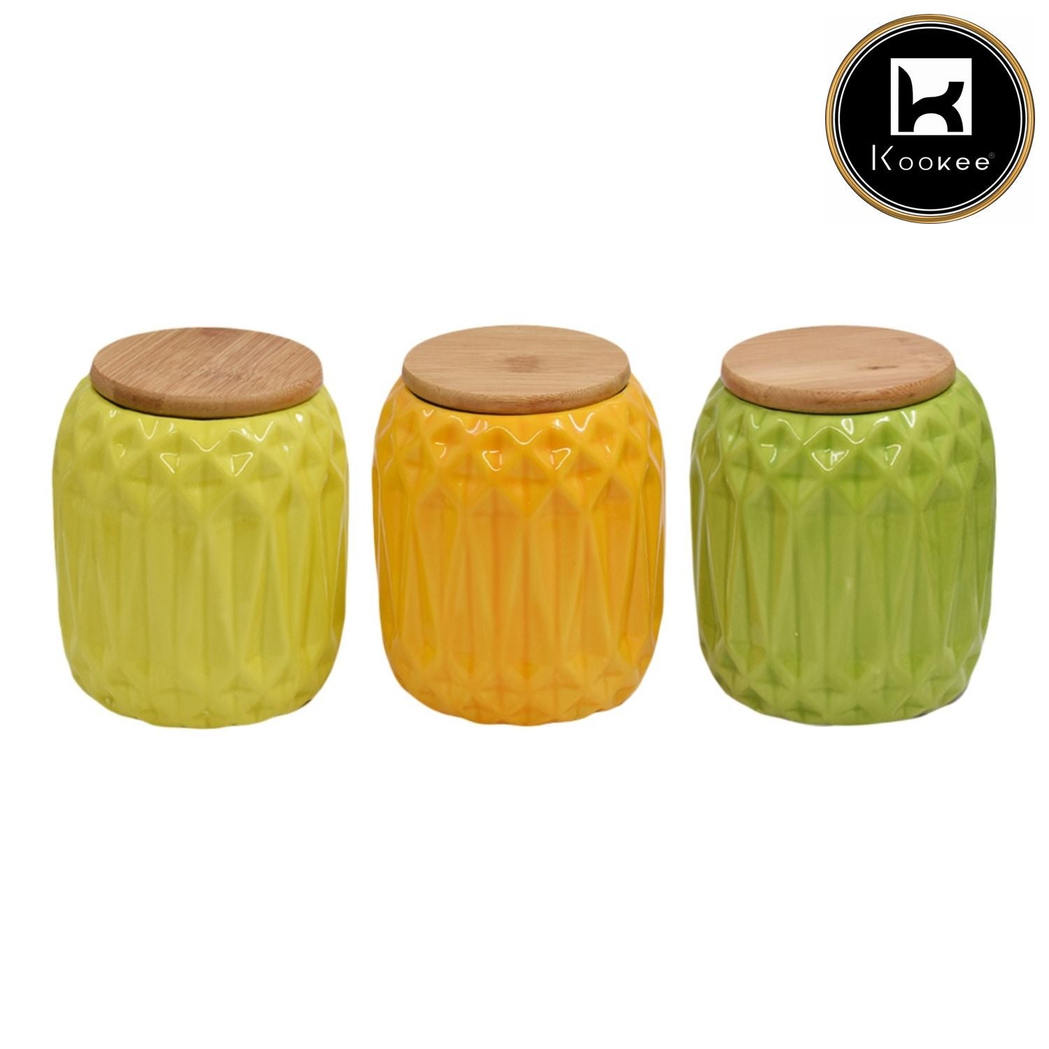 Ceramic Canister Jars & Containers Set (Pack of 3) (GS16-11B)