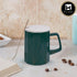 Kookee Fancy Ceramic Coffee or Tea Mug with Lid and Handle with Spoon for Office, Home or Gifting - 325ml