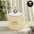 Kookee Fancy Ceramic Coffee or Tea Mug with Lid and Handle with Spoon for Office, Home or Gifting - 325ml