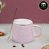 Kookee Fancy Ceramic Coffee or Tea Mug with Lid and Handle with Spoon for Office, Home or Gifting - 250ml