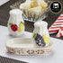 Ceramic Salt and Pepper Set with tray, Fruits Design, White