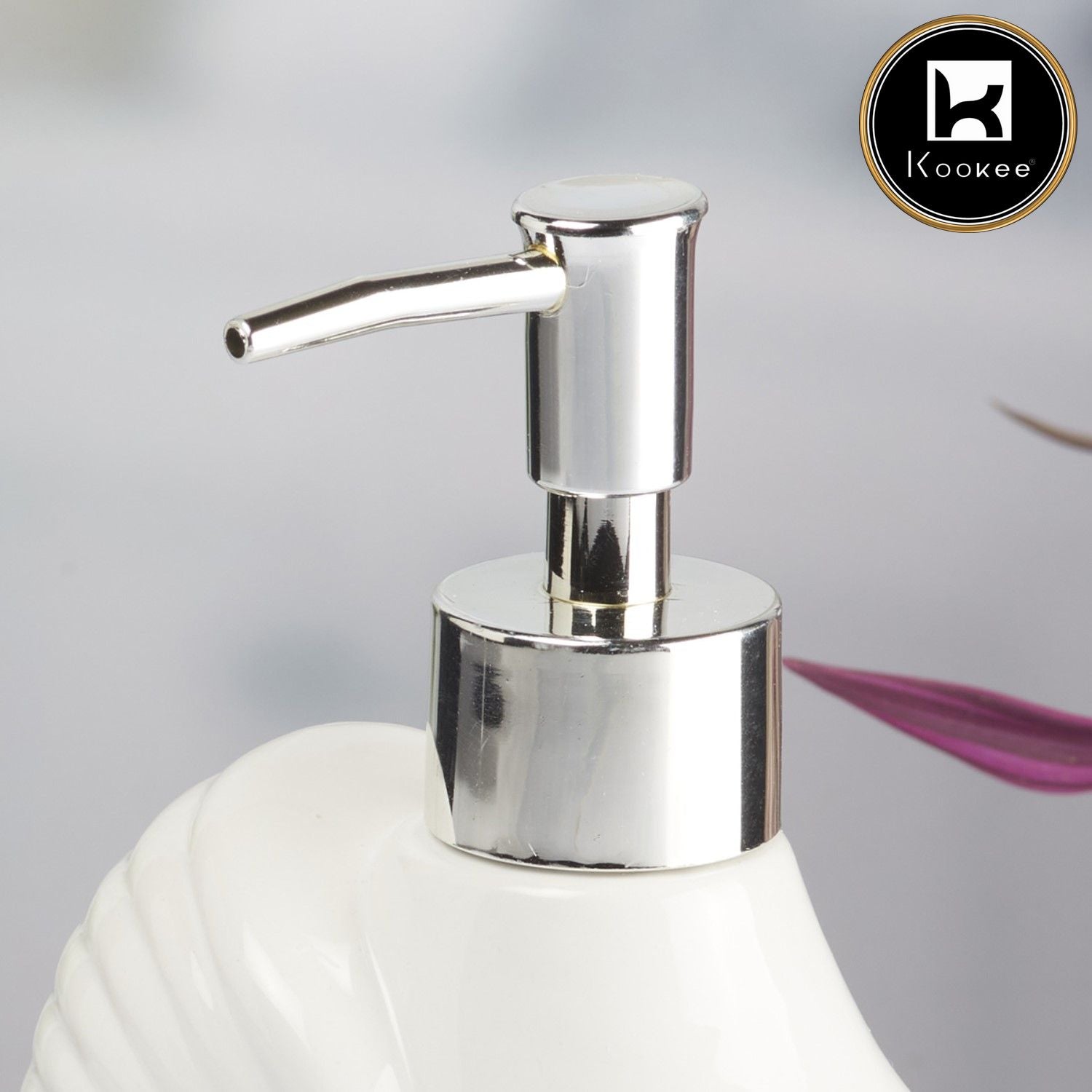 Ceramic Soap Dispenser for handwash for Bathroom, White, (Set of 1) (8462)