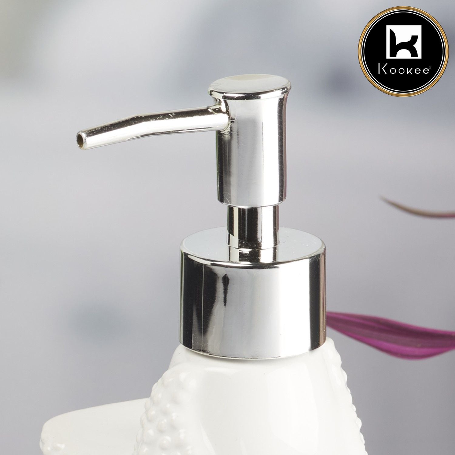 Ceramic Soap Dispenser for handwash for Bathroom, White, (Set of 1) (8465)