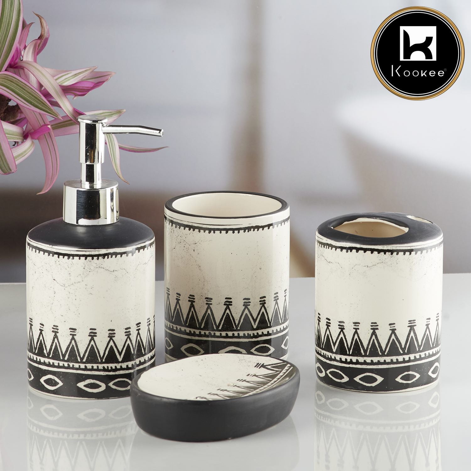 Kookee Ceramic Bathroom Sets, Multi, ART08475