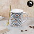 Kookee Fancy Ceramic Coffee or Tea Mug with Lid and Handle with Spoon for Office, Home or Gifting