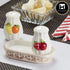 Ceramic Salt and Pepper Set with tray, Fruits, White (8531)