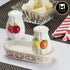 Ceramic Salt and Pepper Set with tray, Fruits, White (8531)