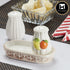 Ceramic Salt and Pepper Set with tray, Fruits, White (8531)