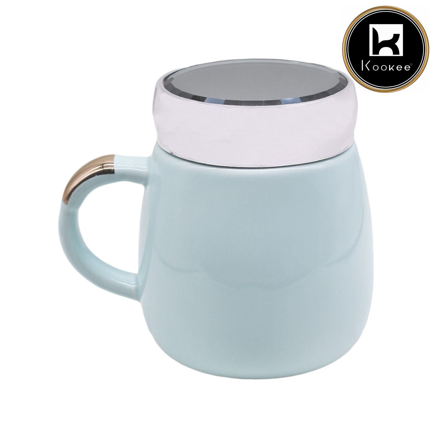 Fancy Ceramic Coffee or Tea Mug with Screw Cap with Handle (8540)