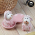 Ceramic Salt and Pepper Set with tray, Sheep Design, Pink (8561)