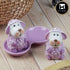 Ceramic Salt and Pepper Set with tray, Sheep Design, Purple (8564)