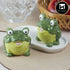 Ceramic Salt and Pepper Set with tray, Frog Design, Green (8569)