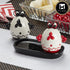 Ceramic Salt and Pepper Set with tray, Egg Design, Black Red (8571)